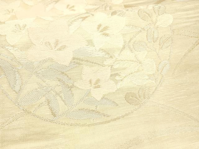 平和屋着物＊夏物 六通柄袋帯 草花文 金銀糸 正絹 逸品 DAAX0508cm