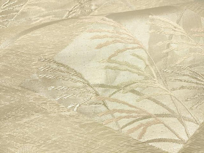 平和屋着物＊夏物　六通柄袋帯　草葉文　銀糸　正絹　逸品　DAAX0509cm
