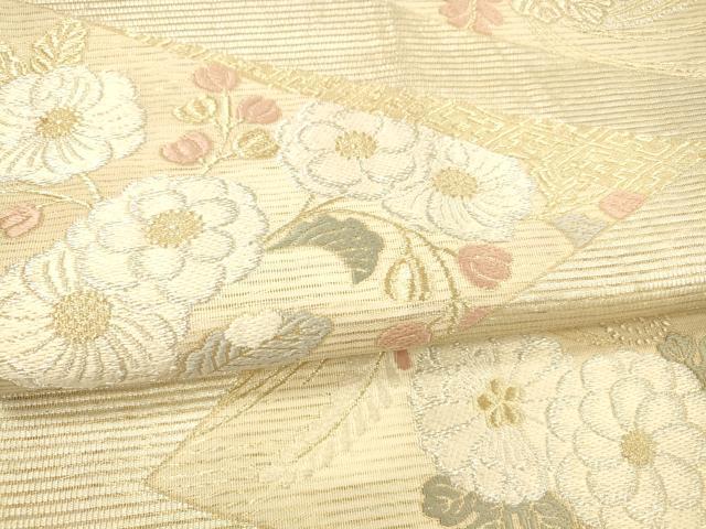 平和屋着物＊夏物 六通柄袋帯 唐織 いざよい 草花文 金銀糸 正絹 逸品 DAAX0511cm