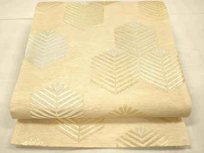 平和屋着物＊夏物　六通柄袋帯　玉すだれ　松葉文　金銀糸　正絹　逸品　DAAX0514cm