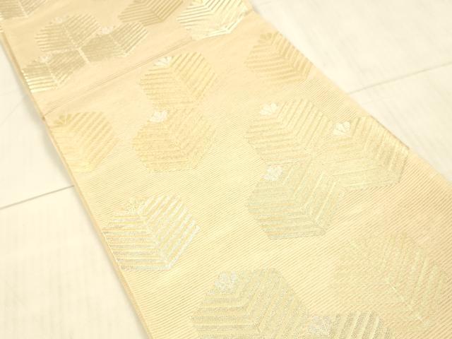 平和屋着物＊夏物　六通柄袋帯　玉すだれ　松葉文　金銀糸　正絹　逸品　DAAX0514cm