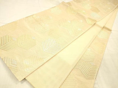 平和屋着物＊夏物　六通柄袋帯　玉すだれ　松葉文　金銀糸　正絹　逸品　DAAX0514cm