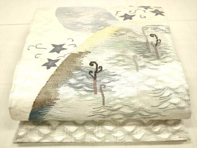 平和屋着物＊夏物 太鼓柄袋帯 唐草文 金銀糸 正絹 逸品 DAAX0515cm