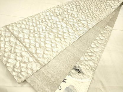 平和屋着物＊夏物 太鼓柄袋帯 唐草文 金銀糸 正絹 逸品 DAAX0515cm