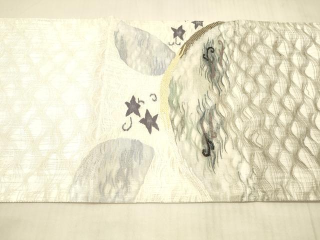 平和屋着物＊夏物 太鼓柄袋帯 唐草文 金銀糸 正絹 逸品 DAAX0515cm