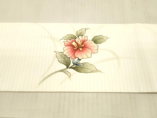平和屋着物＊夏物 九寸名古屋帯 手描き 草花文 DAAX0519cm