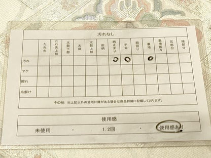 平和屋着物◎佐賀錦　六通柄袋帯　正倉院花鳥菱文　銀糸　正絹　逸品　DAAX0566jm