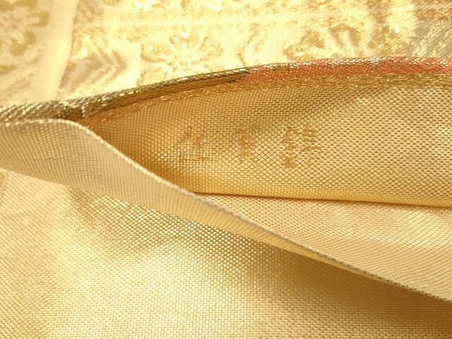 平和屋着物◎佐賀錦　六通柄袋帯　道長文　金糸　正絹　逸品　DAAX0604jm
