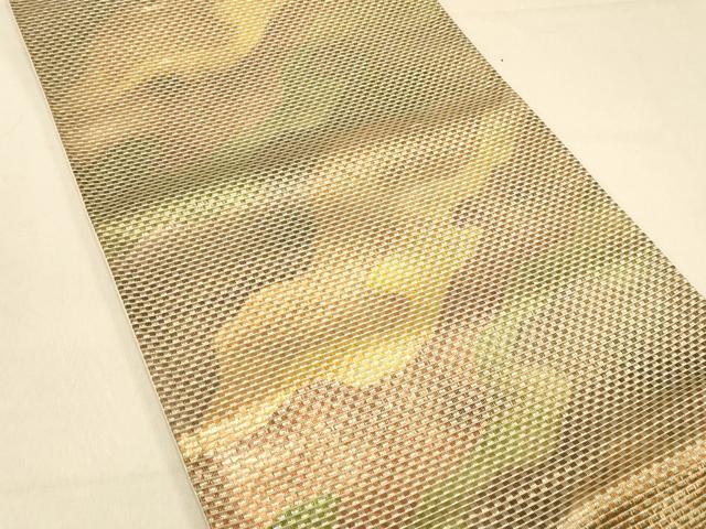 平和屋着物◎六通柄袋帯　道長文　金糸　正絹　逸品　DAAX0654jm