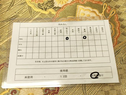 平和屋着物◎六通柄袋帯　雪輪花蝶文　金銀糸　正絹　逸品　DAAX0659jm