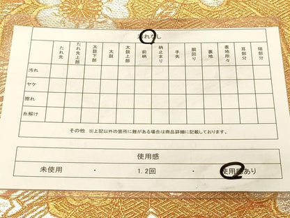 平和屋着物◎六通柄袋帯　扇面舞花文　金銀糸　正絹　逸品　DAAX0660jm
