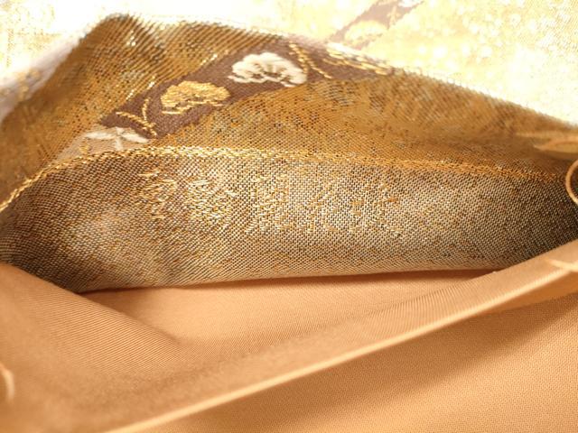 平和屋着物◎六通柄袋帯 雪輪麗花文 貝碧箔 正絹 逸品 DAAX0670jm