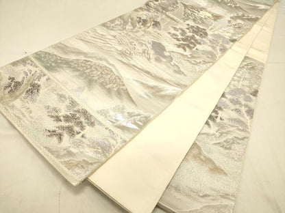 平和屋着物◎六通柄袋帯 清滝の四季 二重箔錦 金銀糸 正絹 逸品 DAAX0676jm