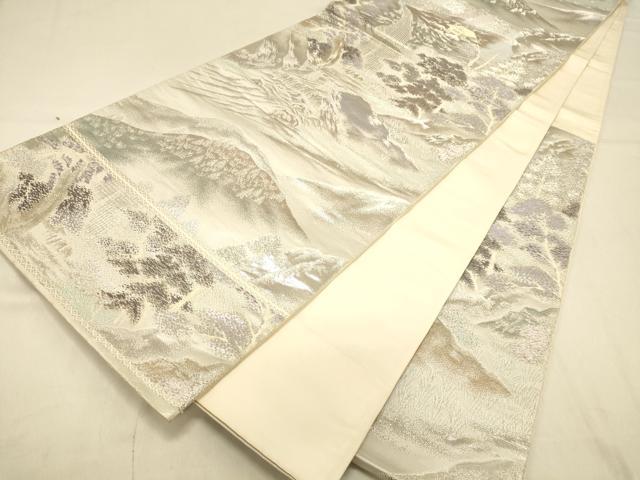 平和屋着物◎六通柄袋帯 清滝の四季 二重箔錦 金銀糸 正絹 逸品 DAAX0676jm