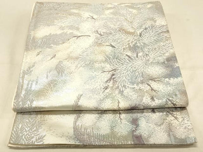 平和屋着物◎六通柄袋帯 嵯峨野路 風景文 銀糸 正絹 逸品 DAAX0690jm