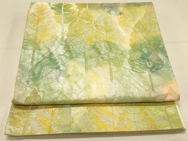平和屋着物◎六通柄袋帯 樹林文 金銀糸 引箔 正絹 逸品 DAAX0700jm