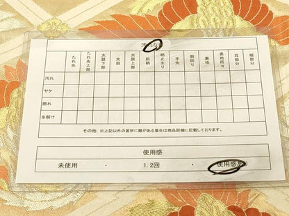 平和屋着物◎六通柄袋帯 唐織 天井鳳凰文 金銀糸 正絹 逸品 DAAX0702jm