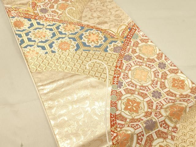 平和屋着物◎六通柄袋帯　唐織　九百錦　蜀江花文　金糸　正絹　逸品　DAAX0704jm