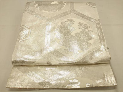 平和屋着物◎佐賀錦　両面　全通柄袋帯　青海波　金銀糸　正絹　逸品　DAAX0716jm