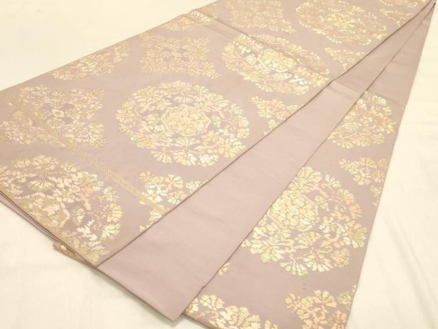 平和屋着物◎六通柄　本袋帯　飾花文　上品錦　金銀糸　正絹　逸品　DAAX0736jm