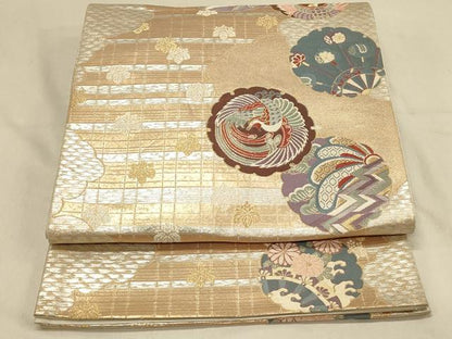 平和屋着物◎六通柄袋帯　唐織　ふたみ屏風絵　金銀糸　正絹　逸品　DAAX0740jm
