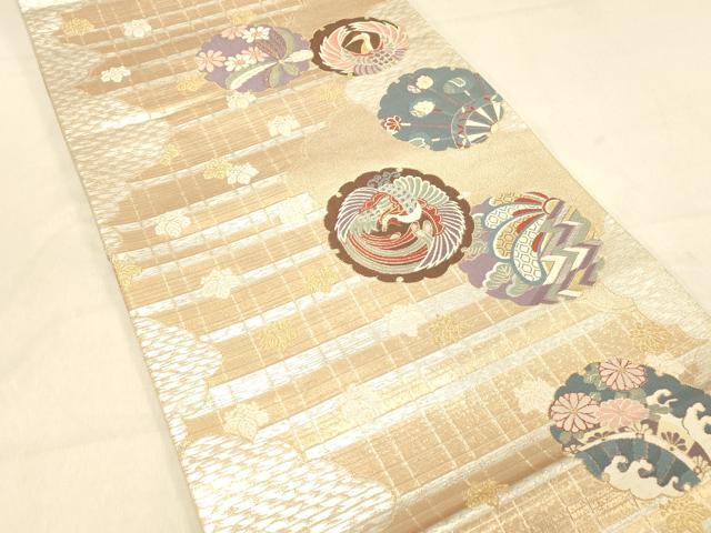 平和屋着物◎六通柄袋帯　唐織　ふたみ屏風絵　金銀糸　正絹　逸品　DAAX0740jm