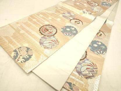 平和屋着物◎六通柄袋帯　唐織　ふたみ屏風絵　金銀糸　正絹　逸品　DAAX0740jm