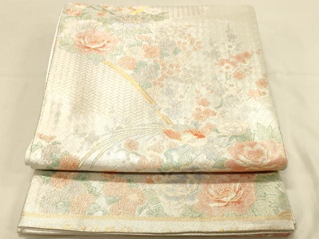 平和屋着物◎宝珠本佐賀錦　六通柄袋帯　九百錦　花鳥文　金銀糸　正絹　逸品　DAAX0749jm