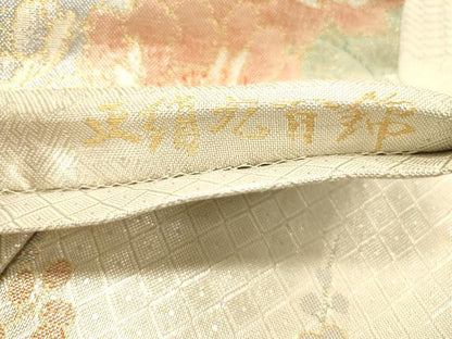 平和屋着物◎宝珠本佐賀錦　六通柄袋帯　九百錦　花鳥文　金銀糸　正絹　逸品　DAAX0749jm