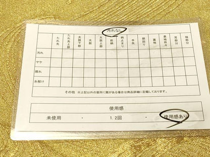 平和屋着物◎六通柄袋帯　荒波文　金糸　正絹　逸品　DAAX0765jm