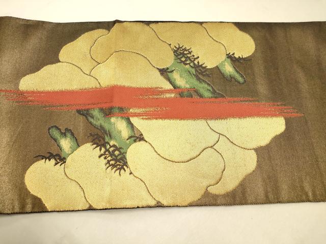 平和屋着物◎太鼓柄袋帯　松文　金糸　引箔　正絹　逸品　DAAX0775jm