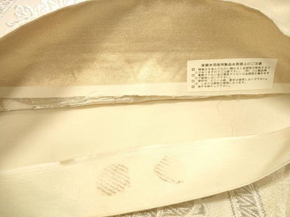 平和屋着物◎西陣　六通柄袋帯　立涌花文　銀糸　正絹　逸品　DAAX0805jm