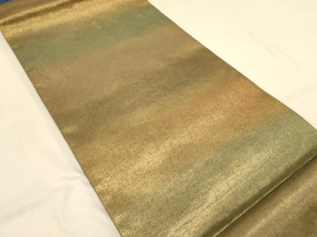 平和屋着物◎両面　全通柄袋帯　霞文　金糸　引箔　正絹　逸品　DAAX0811jm