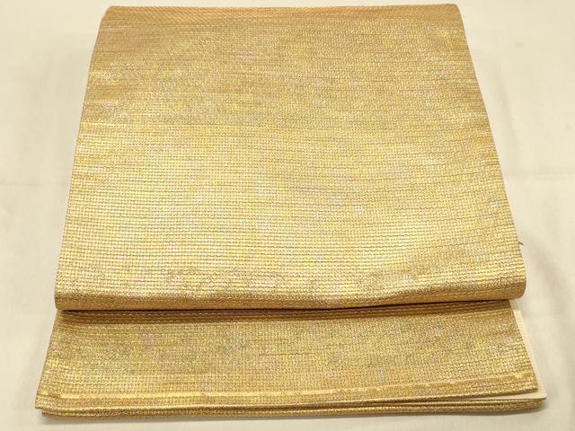 平和屋着物◎六通柄袋帯　霞文　金糸　引箔　正絹　逸品　DAAX0824jm