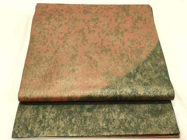 平和屋着物◎六通柄袋帯　霞文　引箔　正絹　逸品　DAAX0826jm