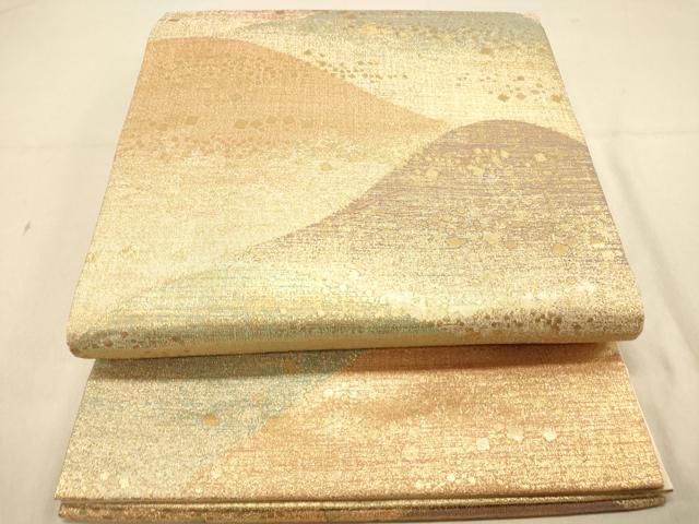 平和屋着物◎六通柄袋帯 重山箔散らし文 金糸 正絹 逸品 DAAX0893jm