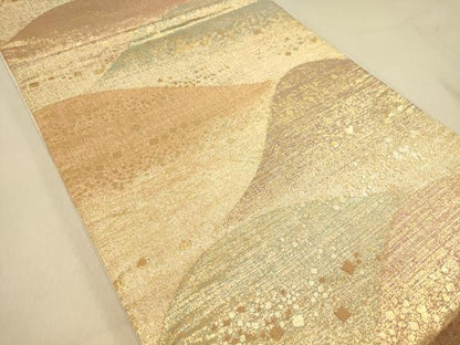 平和屋着物◎六通柄袋帯 重山箔散らし文 金糸 正絹 逸品 DAAX0893jm