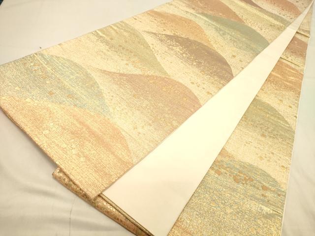 平和屋着物◎六通柄袋帯 重山箔散らし文 金糸 正絹 逸品 DAAX0893jm