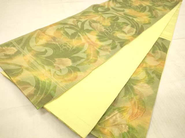 平和屋着物◎六通柄袋帯 更紗唐草 引箔 正絹 逸品 DAAX0924jm