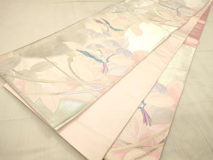 平和屋着物◎六通柄袋帯 唐織 花鳥文 金銀糸 正絹 逸品 DAAX0929jm