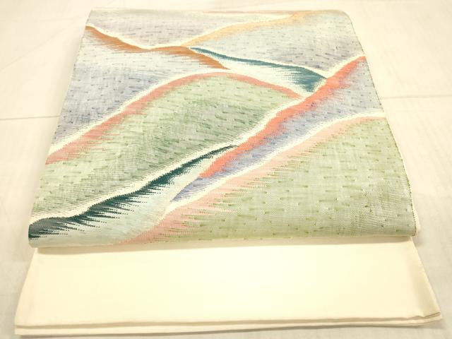 平和屋着物◎太鼓柄袋帯 すくい織 重山文 正絹 逸品 DAAX0935jm