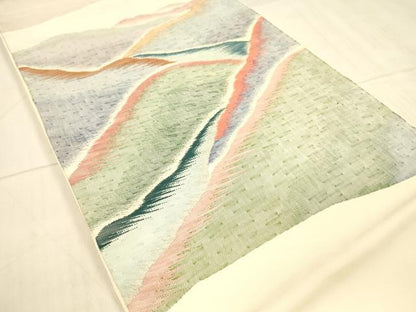 平和屋着物◎太鼓柄袋帯 すくい織 重山文 正絹 逸品 DAAX0935jm