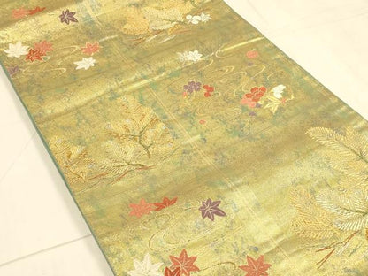 平和屋着物◎西陣 まいづる謹製 六通柄袋帯 唐織 市松蒔絵図紋 耀貝箔 正絹 逸品 DAAX0941jm