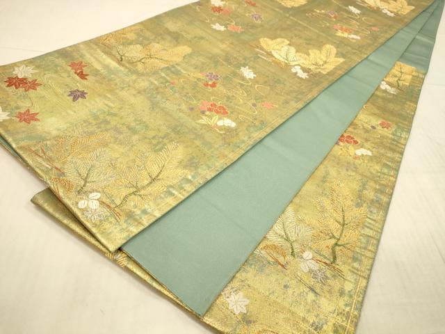 平和屋着物◎西陣 まいづる謹製 六通柄袋帯 唐織 市松蒔絵図紋 耀貝箔 正絹 逸品 DAAX0941jm