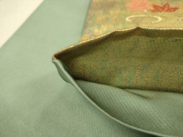 平和屋着物◎西陣 まいづる謹製 六通柄袋帯 唐織 市松蒔絵図紋 耀貝箔 正絹 逸品 DAAX0941jm
