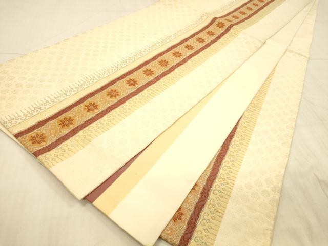 平和屋着物◎六通柄袋帯 花間道 金糸 正絹 逸品 DAAX0943jm