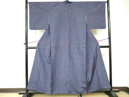 平和屋着物■上質な紬　縞　正絹　逸品　DAAX1085op