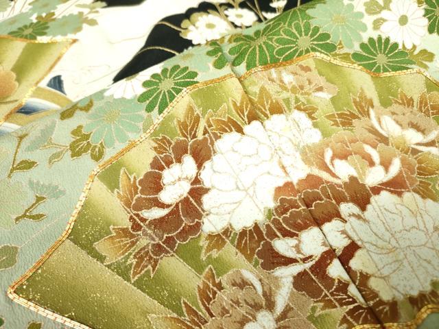 平和屋着物■豪華黒留袖　駒刺繍　鳳凰花文　金彩　正絹　逸品　DAAX1200op