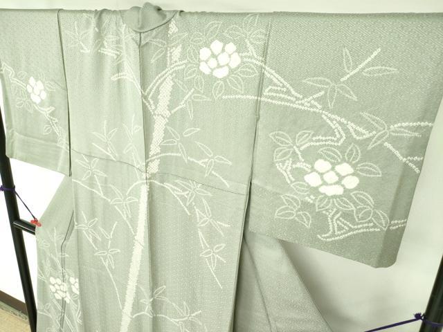 平和屋着物●訪問着 絞り 笹竹花文 正絹 逸品 DAAX1245op