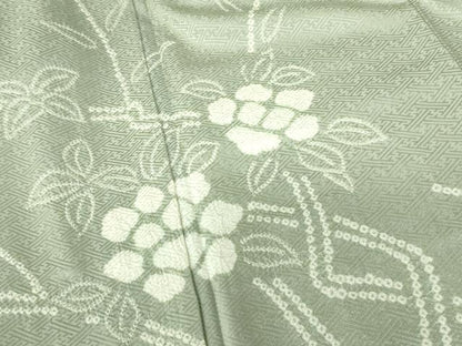平和屋着物●訪問着 絞り 笹竹花文 正絹 逸品 DAAX1245op
